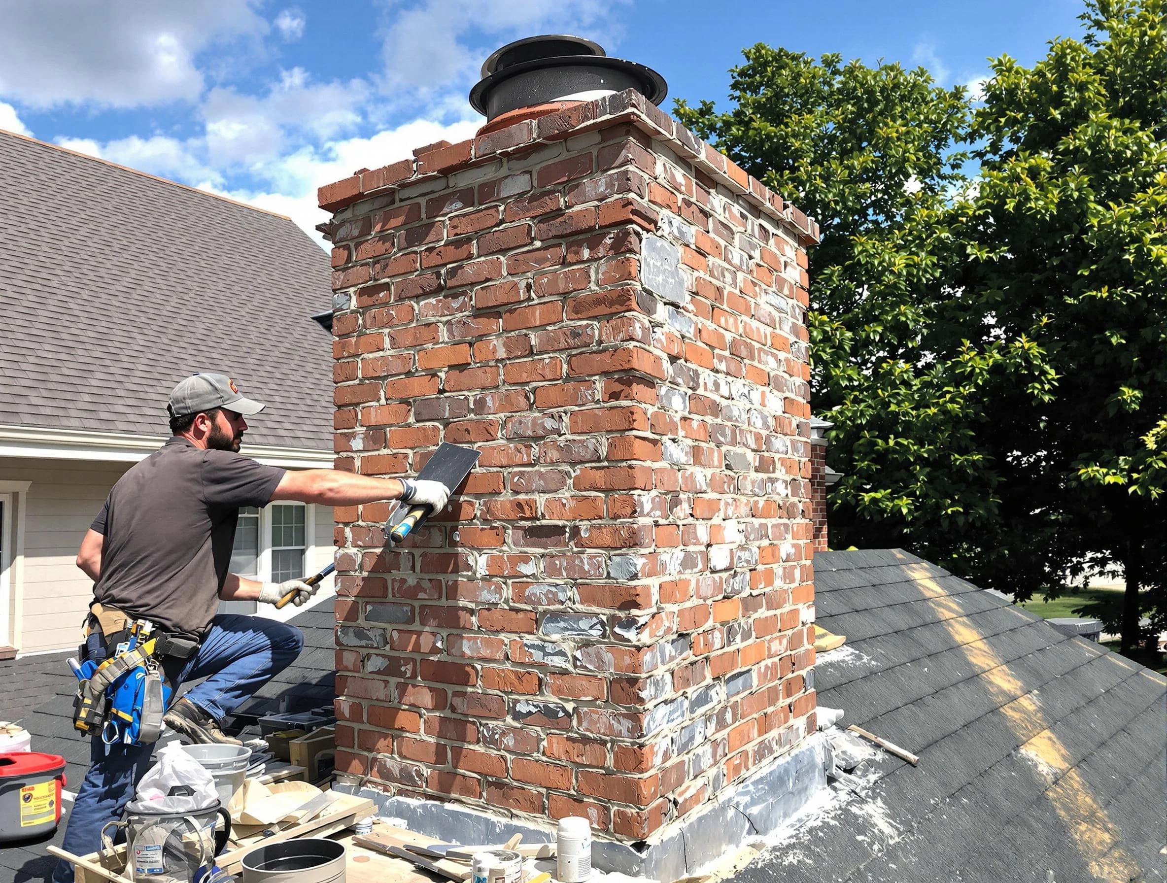 Completed chimney rebuild by Columbia Chimney Sweep in Columbia, TN
