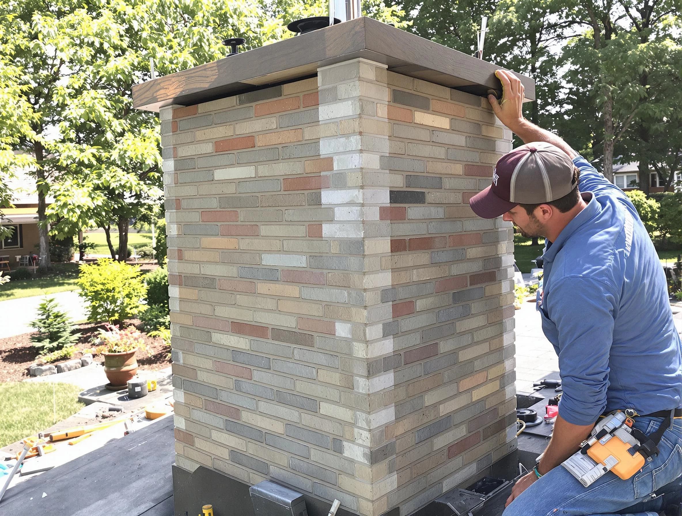 Columbia Chimney Sweep completing a modern chimney remodel in Columbia, TN