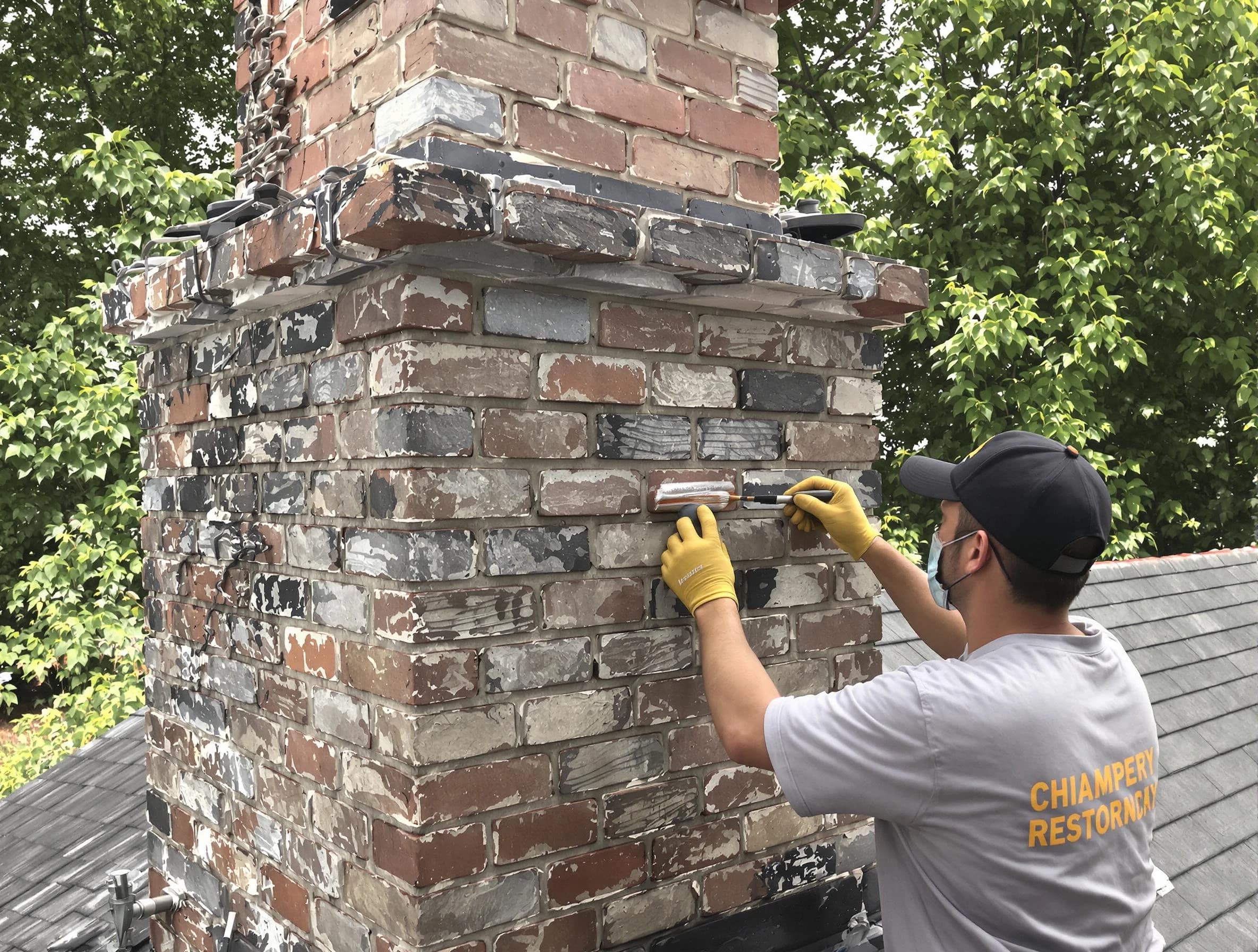 In-progress chimney restoration by Columbia Chimney Sweep in Columbia, TN