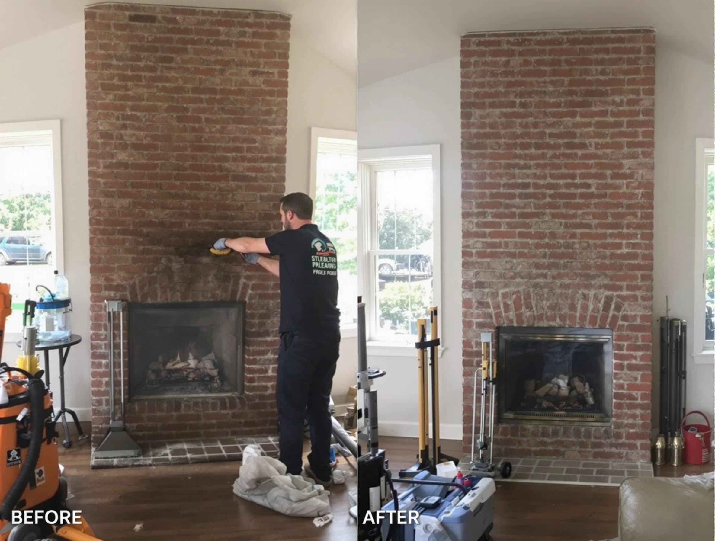 Finished chimney sweeping service by Columbia Chimney Sweep in Columbia, TN