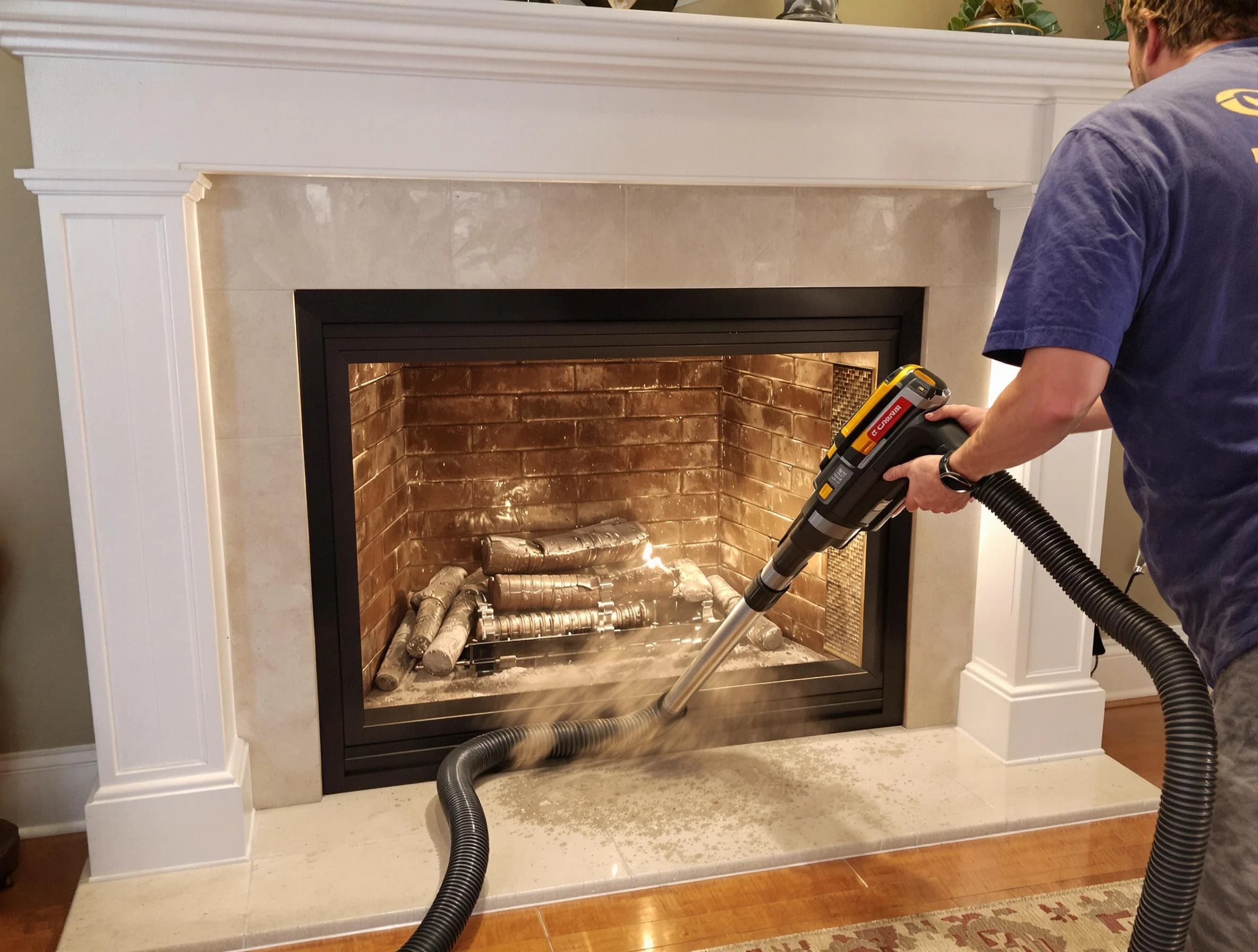 Fireplace cleaning performed by Columbia Chimney Sweep in Columbia, TN