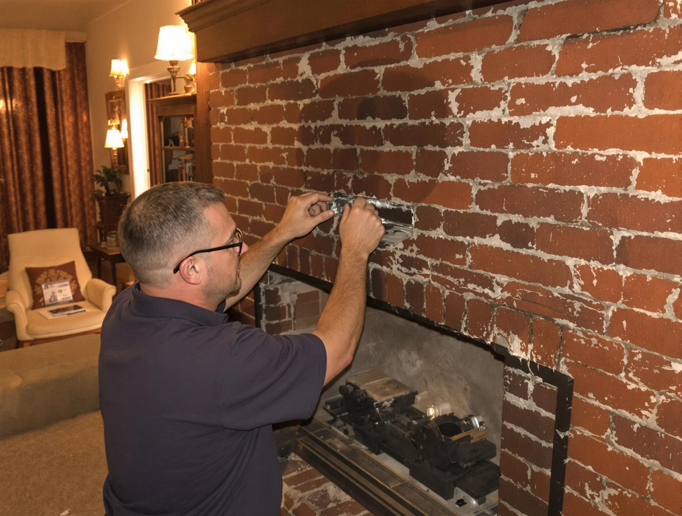 Columbia Chimney Sweep expert fixing a fireplace in Columbia, TN