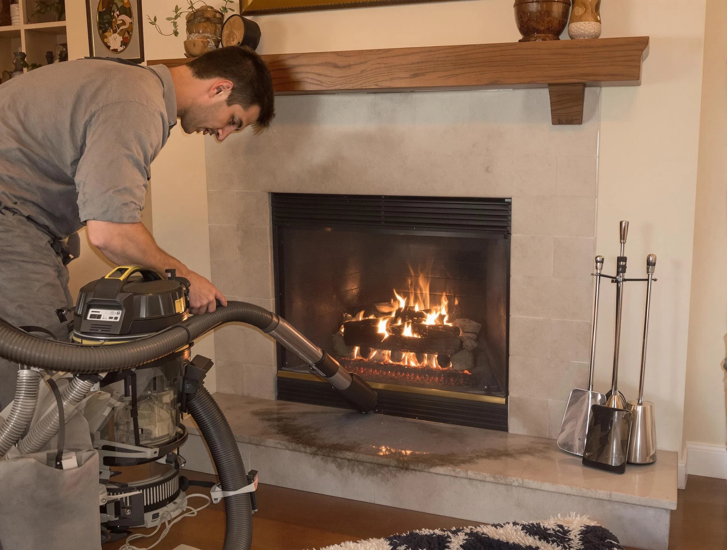 Routine fireplace upkeep by Columbia Chimney Sweep in Columbia, TN