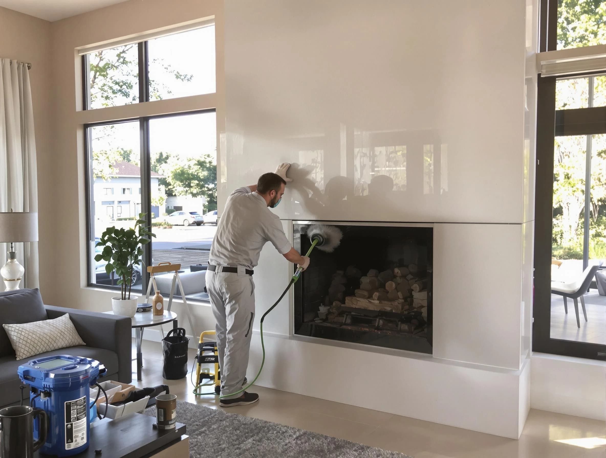 Columbia Chimney Sweep performing thorough soot removal in Columbia, TN