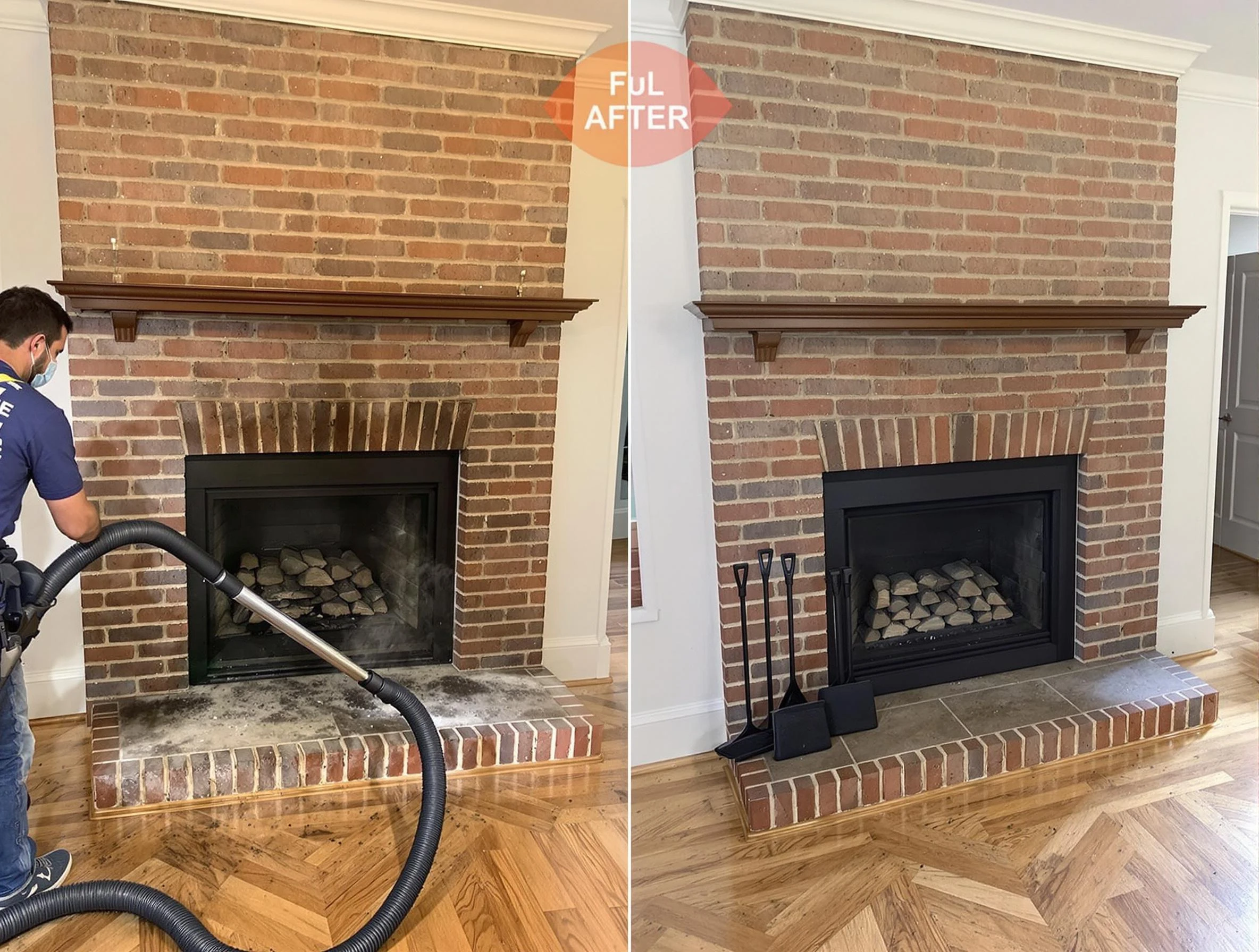Columbia Chimney Sweep carefully sanitizing a fireplace in Columbia, TN