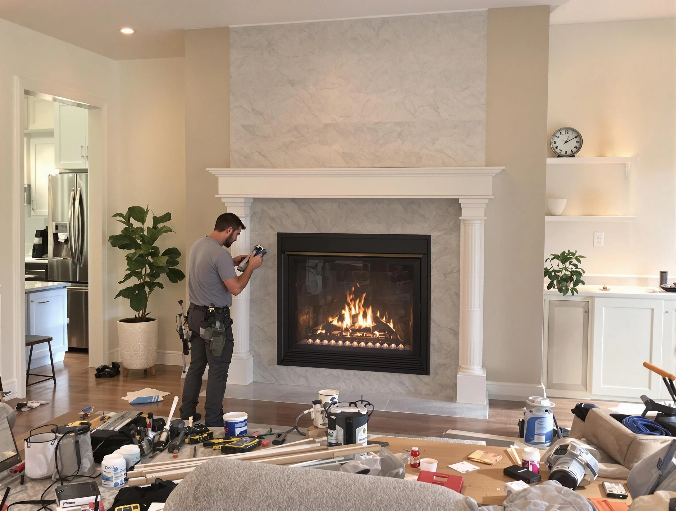 Newly installed fireplace by Columbia Chimney Sweep in Columbia, TN
