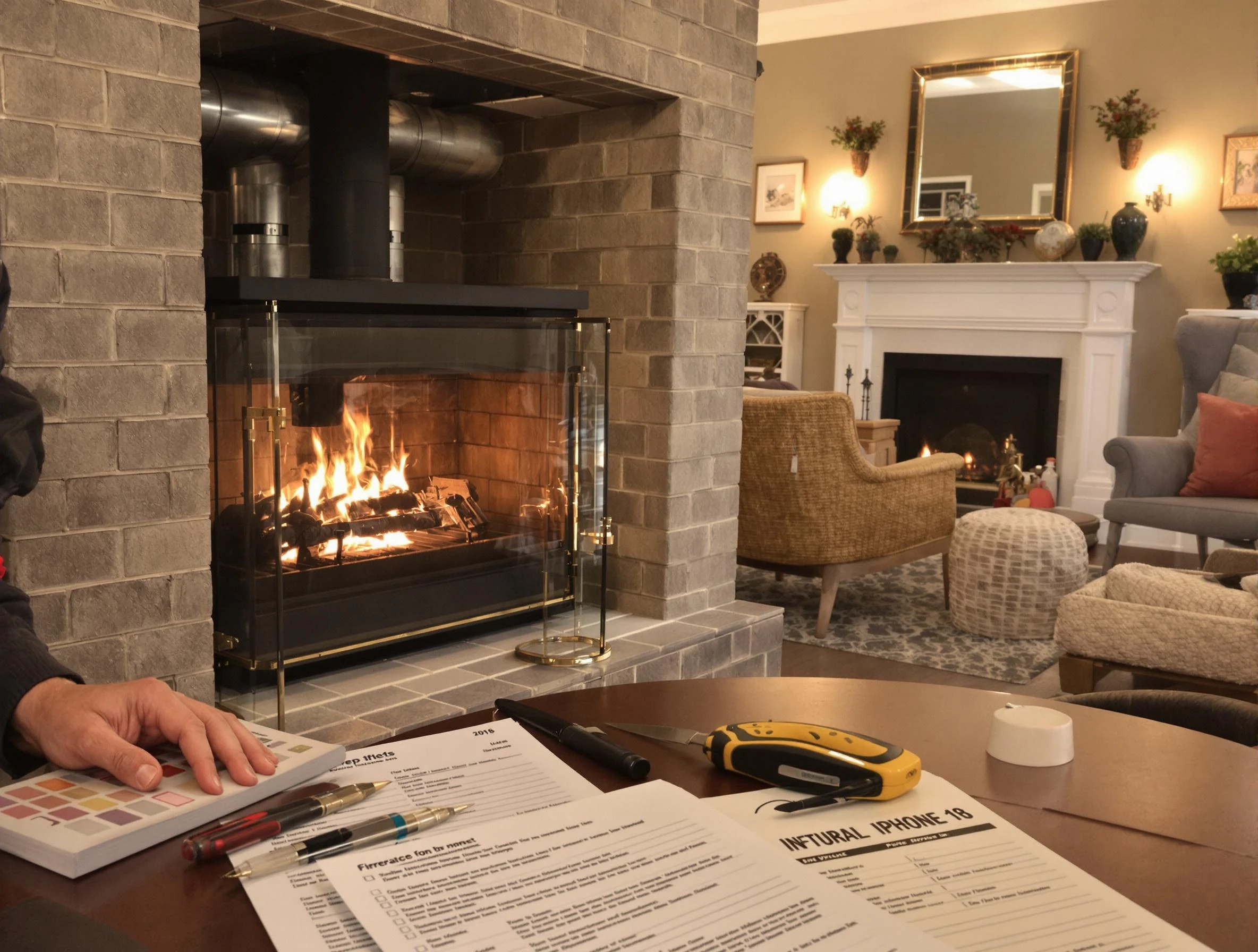 Columbia Chimney Sweep verifying fireplace safety measures in Columbia, TN